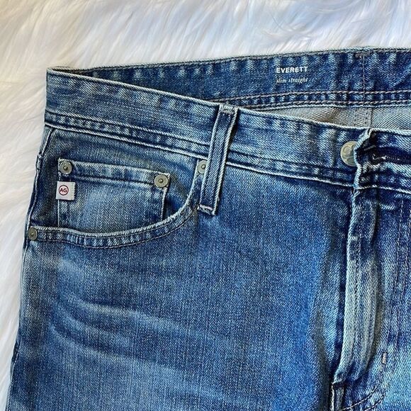 Ag-ed Denim Mens Jeans Size33 Slim High Rise Straight Made in USA size 33R - Picture 5 of 13